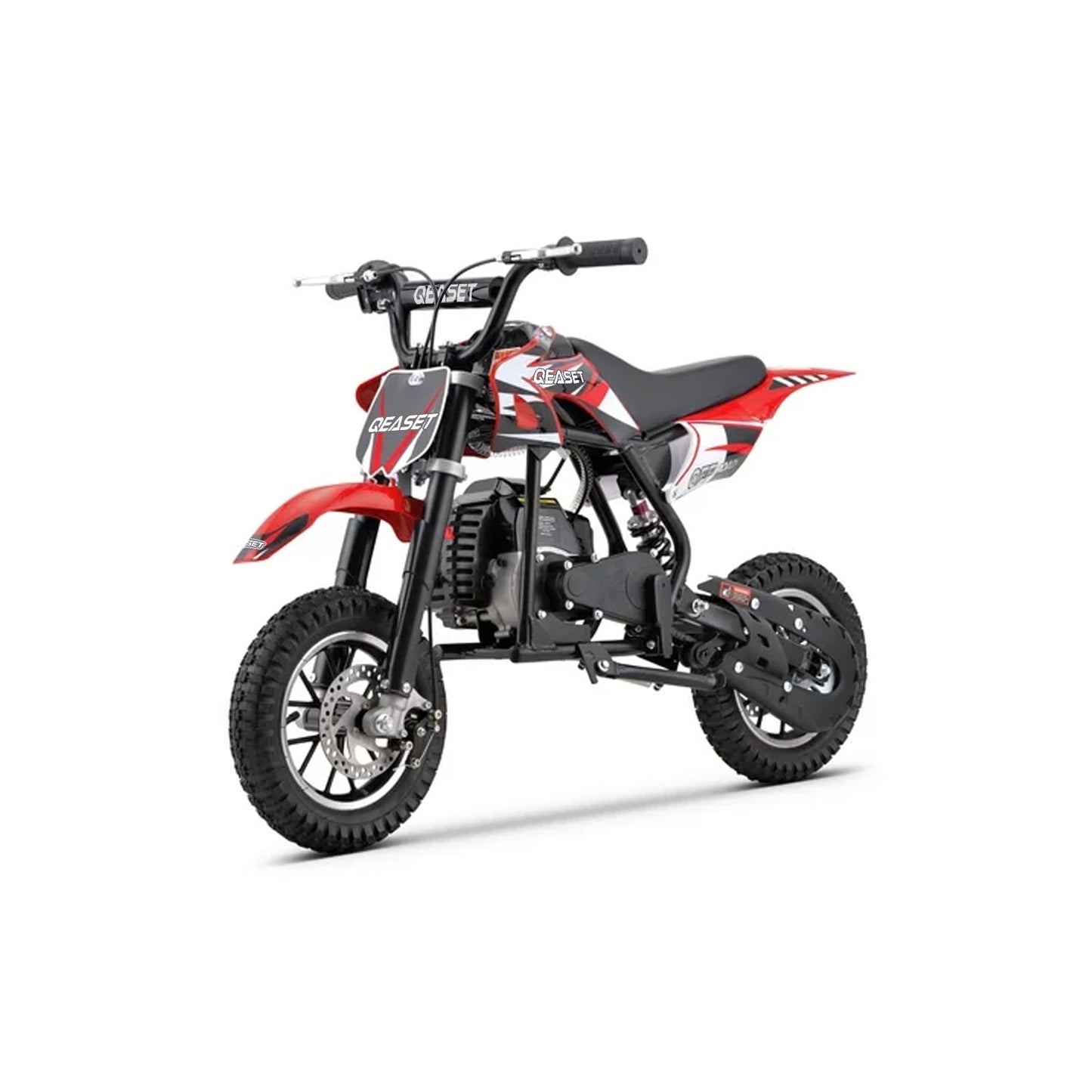 QEASET 49CC Dirt Bike, Gas Powered Mini Bike, Red