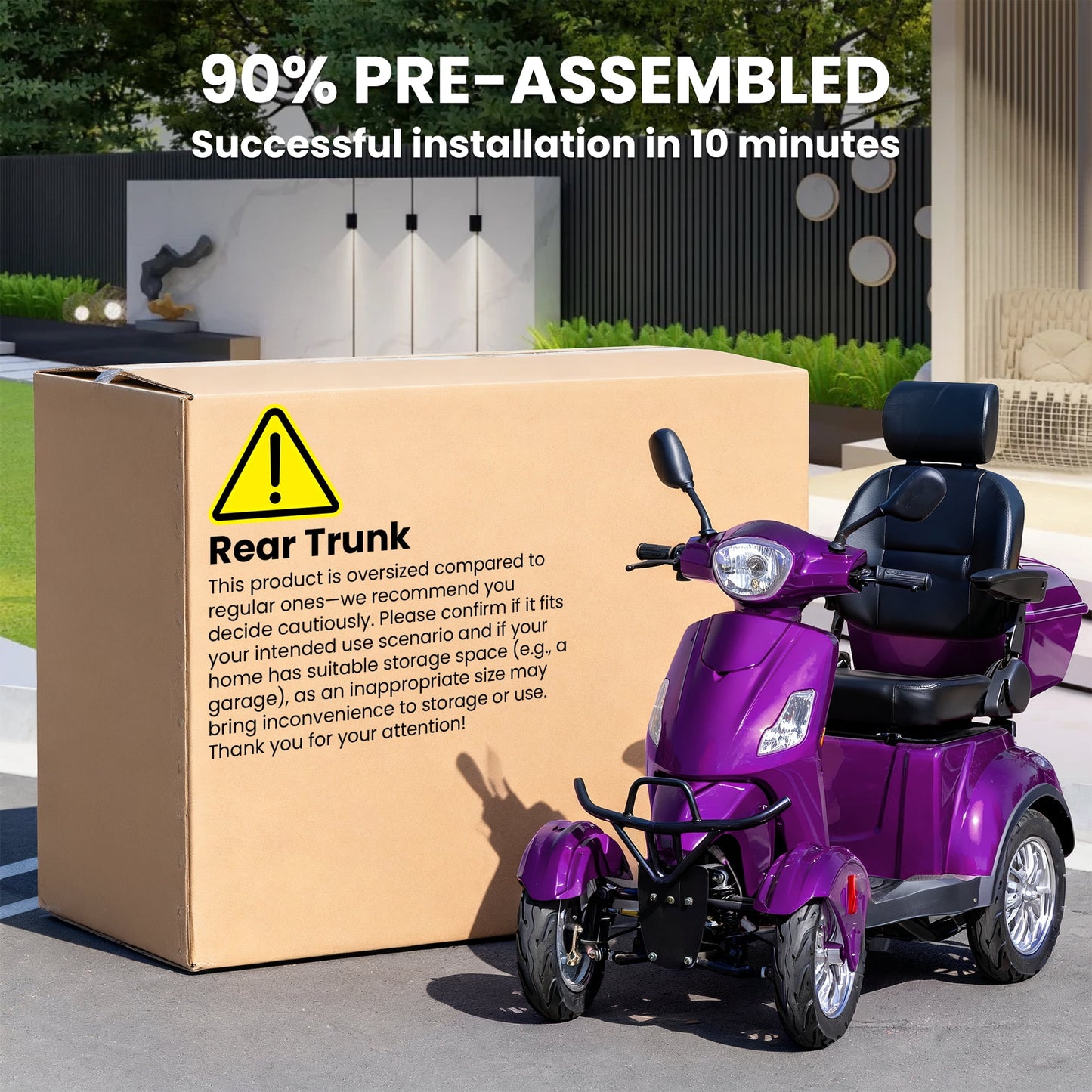 Tcdjtc 4 Wheel Mobility Scooters for Seniors, Adult Scooter with 800W Motor, Motorized Scooter for Adults, Heavy Duty Electric Scooter with 500 lb Capacity, 31 Miles Long Range, Instructions Included