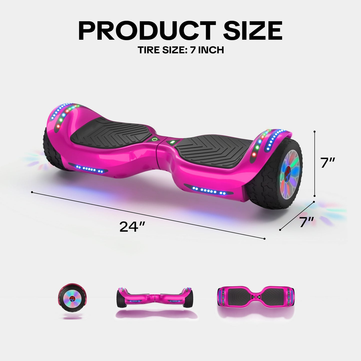 MOSTA All Terrain Self-Balance Scoote ,Electric Scooter Board for Kids & Adults with Bluetooth and Led Lights,6.5 inch,165 lbs capacity Perfect Gift