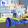 Off Road Electric Scooter with LED Lights & 400W Motor, Tcdjtc Self-Balance Scooter for Kids, Electric Scooter with Bluetooth Speakers, Kids Scooter with 9MPH Max Speed, All Terrain Scooter