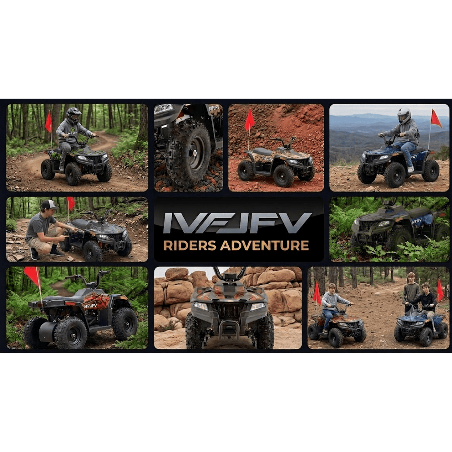 IVFJFV 36V 500W Electric Four Wheeler Off-Road Ride On,Dual Speed 10/15MPH,Dual Shock Absorbers,Disc Brake,LED Headlight,Max Load 143LBS, Safety Flag & Emergency Stop Switch,RED
