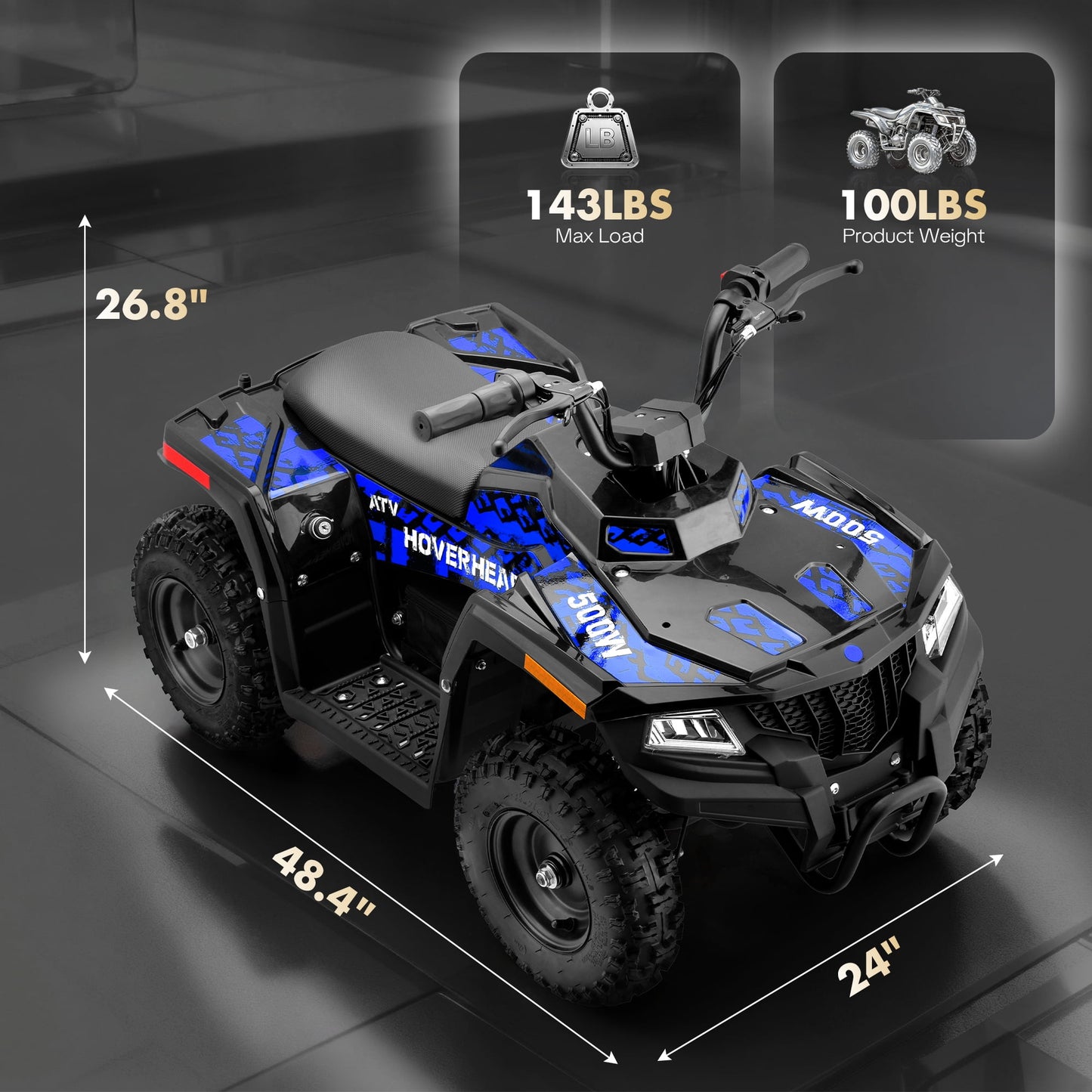 Electric Four Wheeler 36V 500W Brushless Motor,IVFJFV All Terrain Electric 4-Wheel Off-road Ride Car,Dual Speed 10 to 15MPH,Outdoor Adventure Vehicle with Stable Chassis,PINK,36V 12Ah