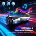 Off Road Electric Scooter with LED Lights & 400W Motor, Tcdjtc Hover Self-Balance Scooter for Kids Board, Electric Scooter with Bluetooth Speakers, Kids Scooter with 9MPH Max Speed, All Terrain