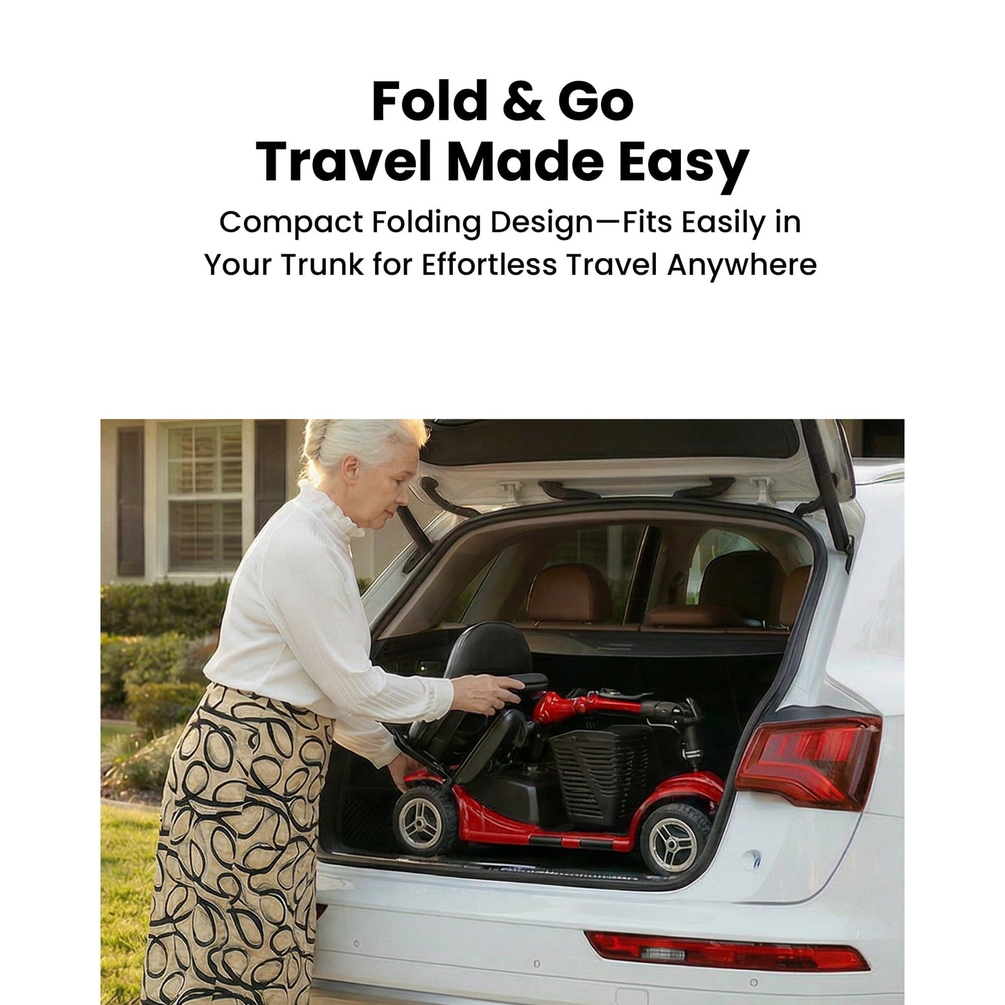 QEASET 4 Wheel Mobility Scooter,Mobility Scooter for Adults, Senior, Electric Powered Chargeable Device for Travel,Mother's Day gift