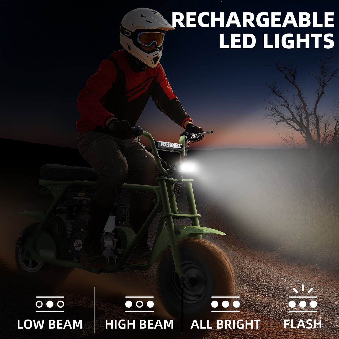 Aoemoe 4-Stroke 99cc Mini Dirt Bike, Green