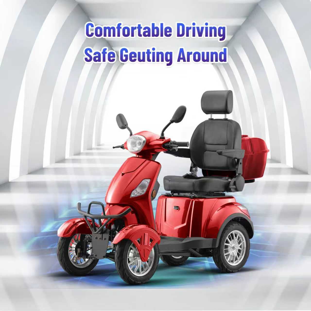 SKRT Electric Large 4 Wheel Mobility Scooters, Heavy Duty Wheelchair Device, 400 LBS Capacity for Seniors & Adults, Speed Adjust, Remote Key, Assembled In US, Receive Ready to Ride