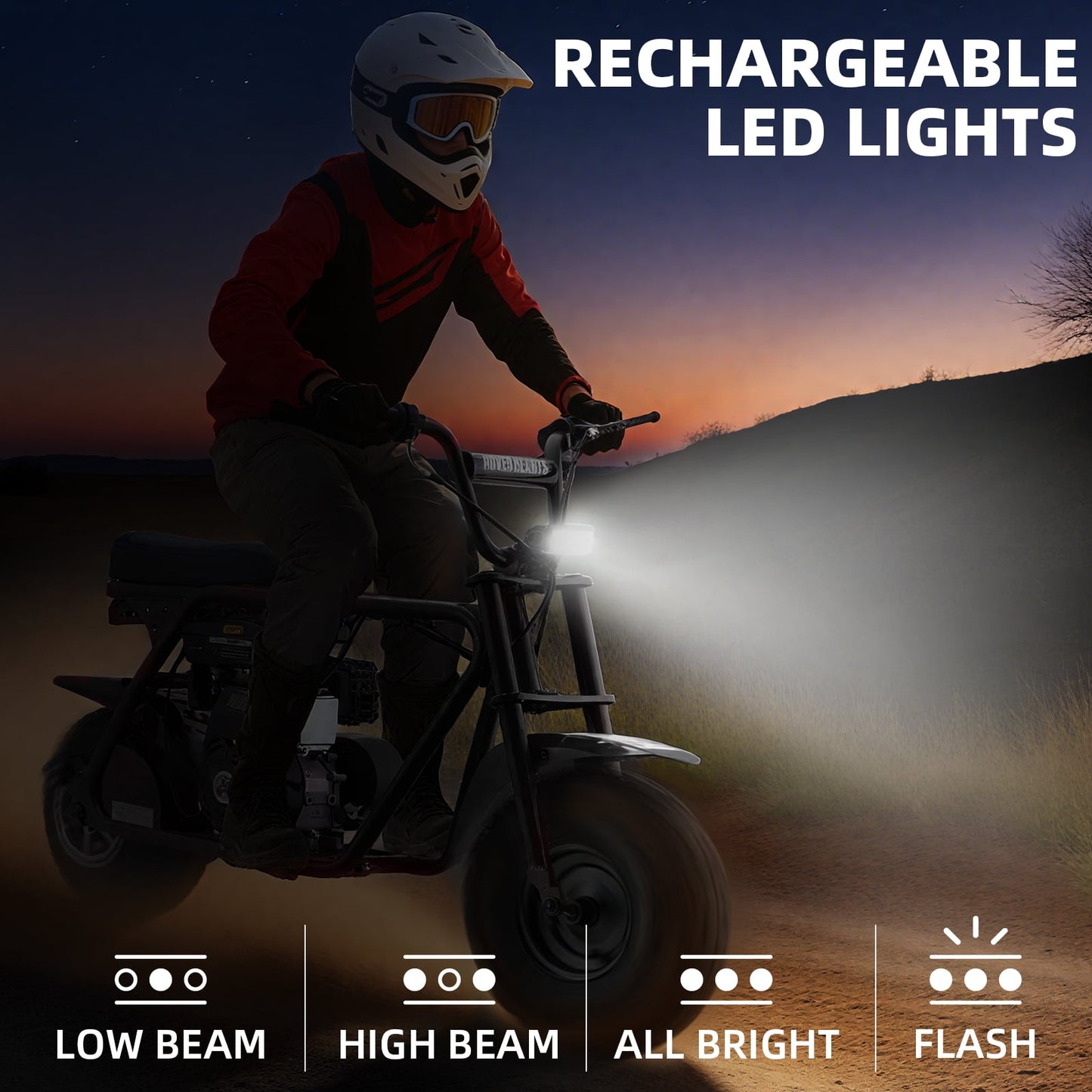 Aoemoe MB001 Gas Powered Mini Dirt Bike 99CC for Teens and Adults, 22MPH Off Road Motorcycle, Weight Support Up to 200 LBS - Black