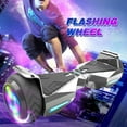 Tcdjtc Flash Wheel Certified Hover board 6 In. Bluetooth Speaker with LED Light Self Balancing Wheel Electric Scooter