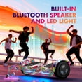 Electric Scooter with Bluetooth Speakers, Hover Off Road Board Electric Scooter with LED Lights & 400W Motor, Kids Scooter with 9MPH Max Speed, Tcdjtc Self-Balance Scooter for Kids