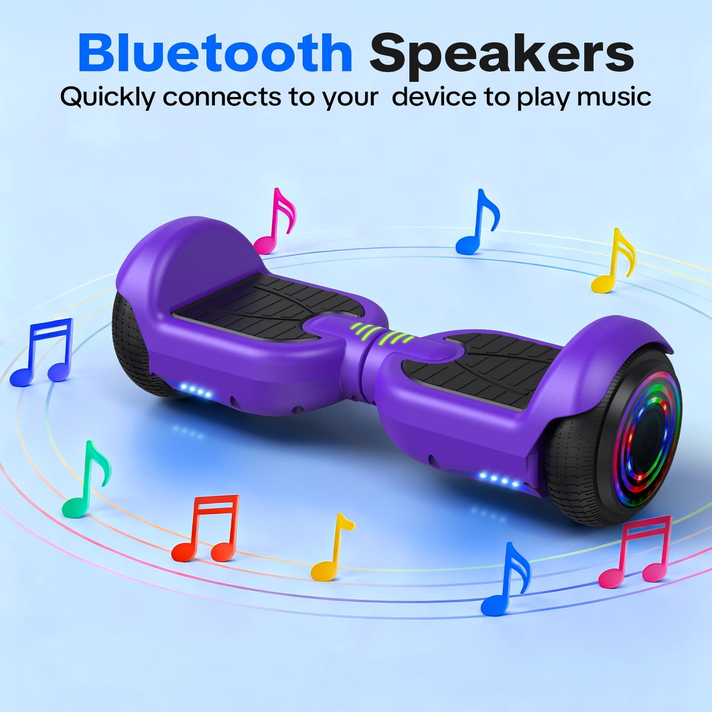 Hoverboard for Kids with 9 mph Max Speed, Tcdjtc Electric Scooters with LED Lights & Bluetooth Speakers, All Terrain Hoverboard for Adults, Off Road Hoverboard with UL2272 Certified