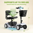 Arshin Upgrade 4 Wheels Mobility Scooters for Seniors & Adult,Foldable Mobility Wheelchair for Adult,All Terrain Motorized Scooters with 300 LBS,Long Travel Range,Basket,Rotating Seat,Silver