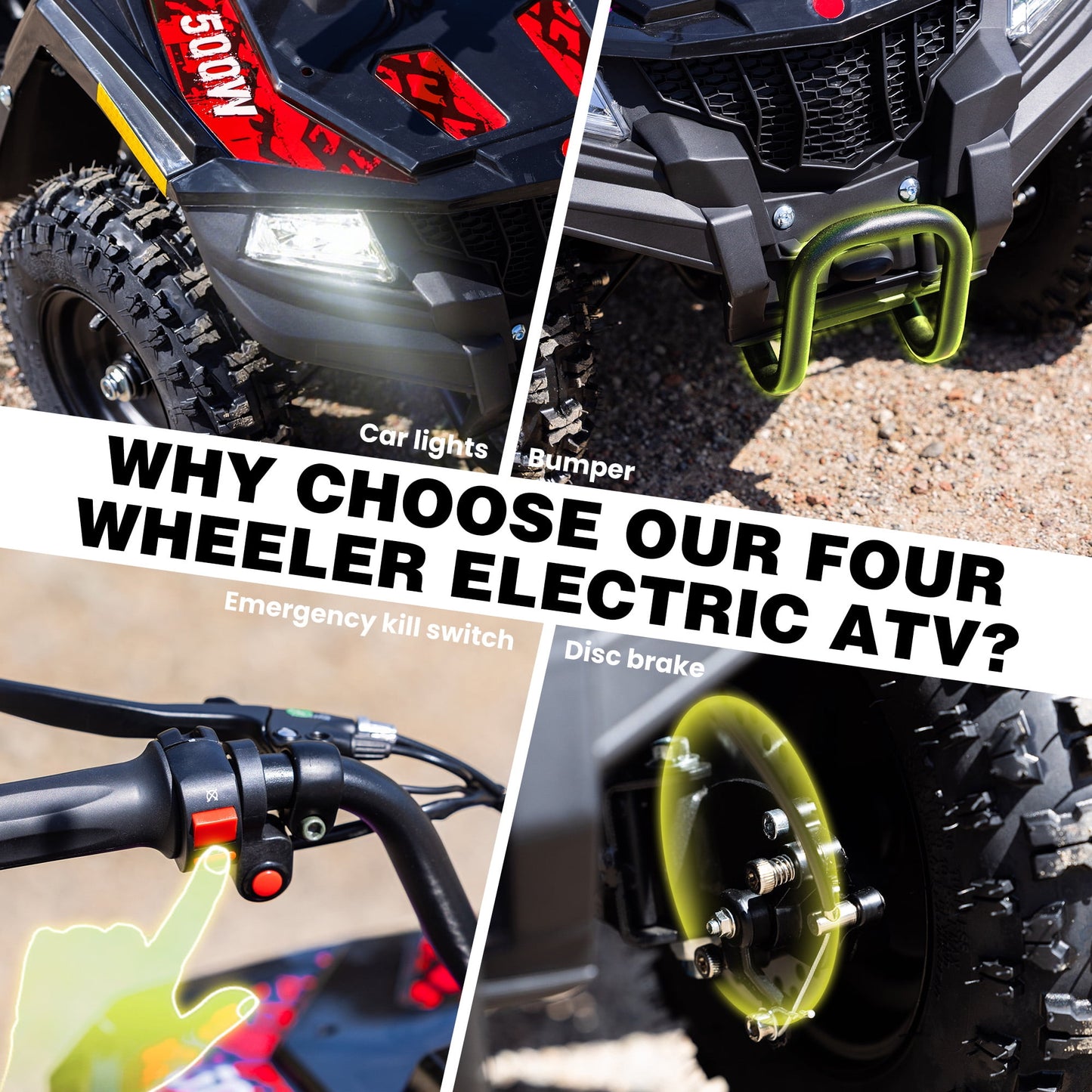 Aoemoe 36V Battery-Powered Ride-On Off-Road Buggy – 2-Speed Parent-Lock, 10-Mile Range ,Green