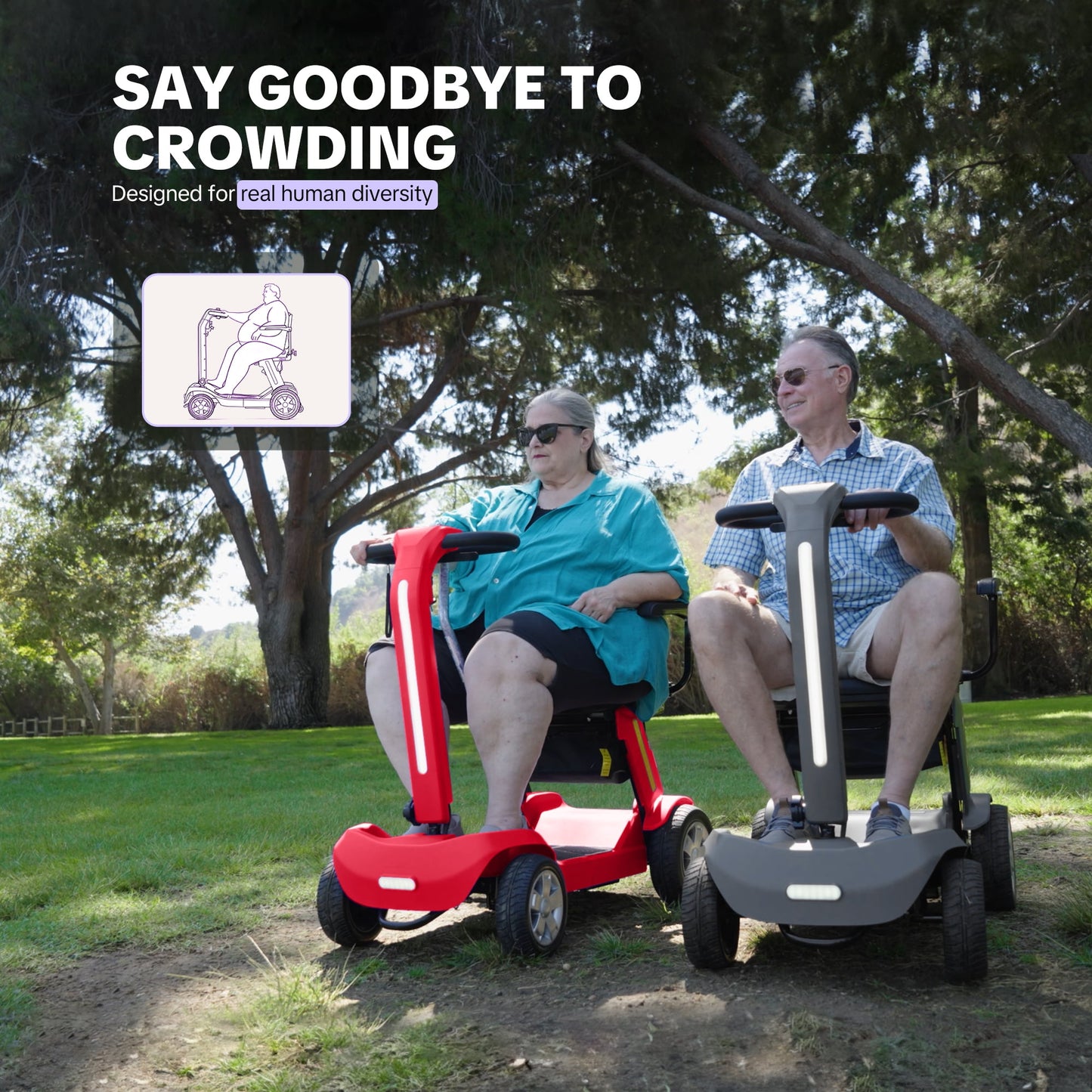 Upgrade Heavy Duty Mobility Scooter for Seniors-Electric Powered Wheelchair,Trunk-Friendly! Best Gift for Mom & Dad,Supports 300 lbs(Red)