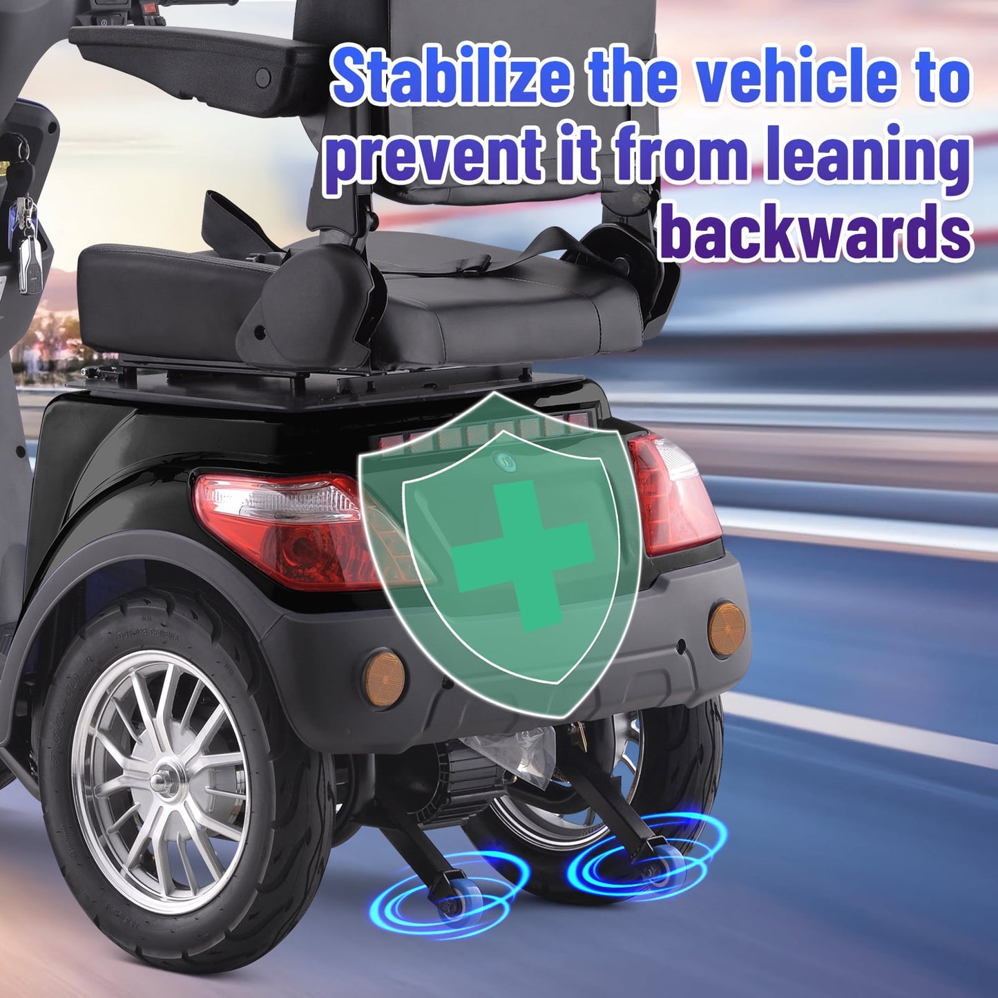LiltJan Heavy Duty Mobility Scooter for Seniors, 500lbs Weight Capacity 4-Wheel Electric Scooter, 800W High Power Motor with Long Range Battery, All-Terrain Medical Scooters for Adults,Black