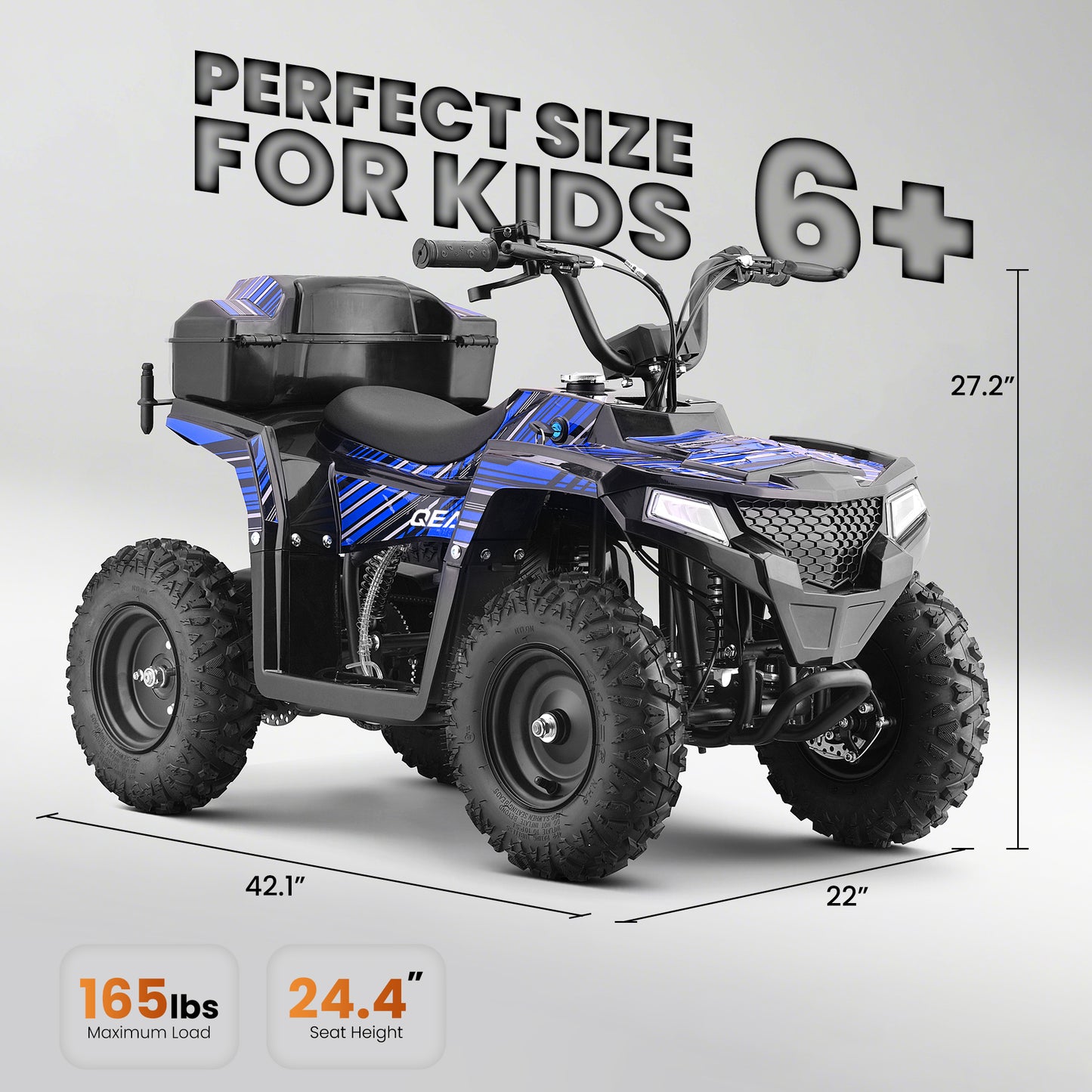 QEASET 40 cc Trail Blazer Ride-On Buggy – Dual-Speed Off-Roader, Key-Lock Safe, 10-15.5mph, Blue