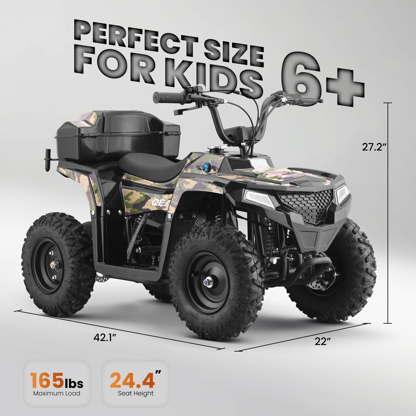 QEASET 40 cc Trail Blazer Ride-On Buggy – Dual-Speed Off-Roader, Key-Lock Safe, 10-15.5mph, Flag