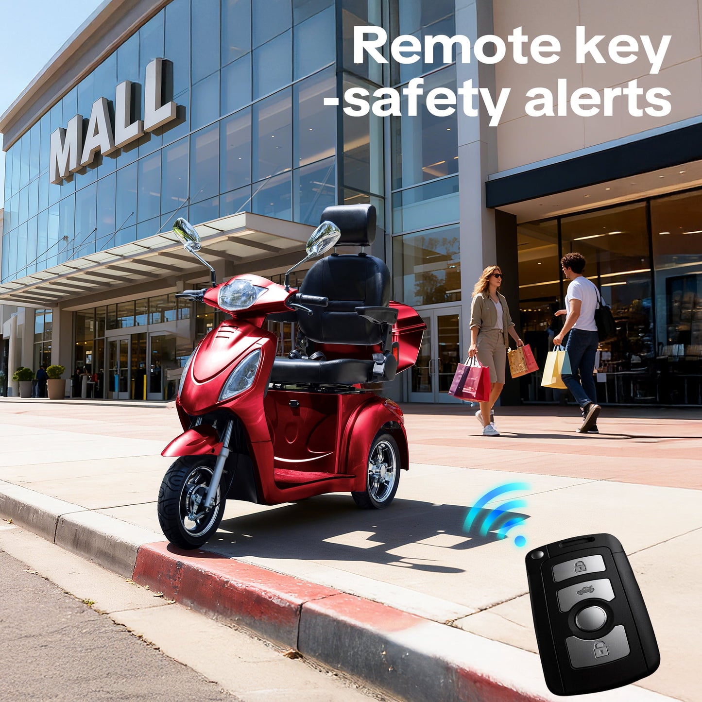 New & Improved 3-Wheel Mobility Scooter for Adults & Seniors - 500 lb Heavy Duty Capacity,31-Mile Range,800W Power for Outdoor Use by Arshin,All-Day Riding,Easy to Use(Red)