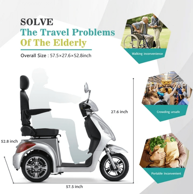 Arshin 30 Miles Bariatric Scooter 500 lbs Heavy Duty Mobility Scooter,800W Disabled Scooter for Elderly,Handicap Scooter,Disability Scooter with Long Range Battery,Electric Wheelchair(Black)