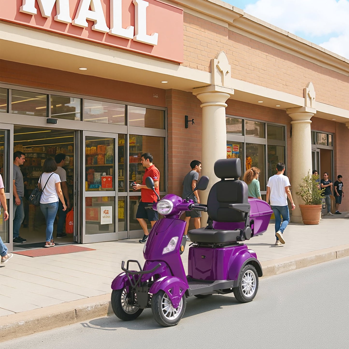 Upgrade Heavy Duty 4 Wheel Mobility Scooters for Seniors & Adults 500lbs Capacity,Arshin 800W All Terrain Fast Mobility Scooter for Travel,Electric Powered Chair,25 Miles Rang,Remote Key(Purple)