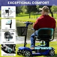 Arshin Upgrade 4 Wheels Mobility Scooters for Seniors & Adult,Foldable Mobility Wheelchair for Adult,All Terrain Motorized Scooters with 300 LBS,Long Travel Range,Basket,Rotating Seat,Blue