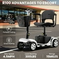 Arshin Upgrade 4 Wheels Mobility Scooters for Seniors & Adult,Foldable Mobility Wheelchair for Adult,All Terrain Motorized Scooters with 300 LBS,Long Travel Range,Basket,Rotating Seat,Silver