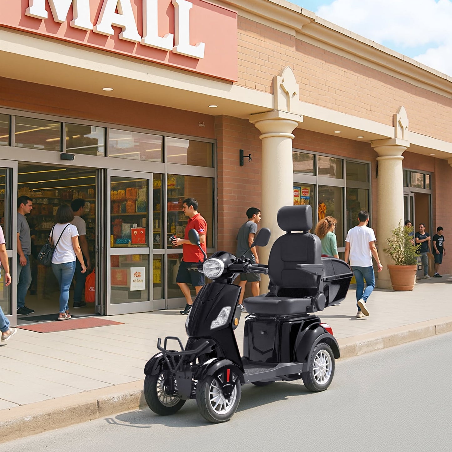 Upgrade Heavy Duty 4 Wheel Mobility Scooters for Seniors & Adults 500lbs Capacity,Arshin 800W All Terrain Fast Mobility Scooter for Travel,Electric Powered Chair,25 Miles Rang,Remote Key(Black)