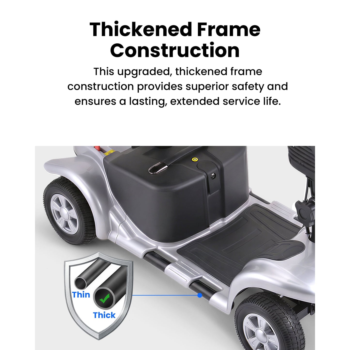 QEASET 4 Wheel Mobility Scooter,Mobility Scooter for Adults, Senior, Electric Powered Chargeable Device for Travel, Gifts for the elderly