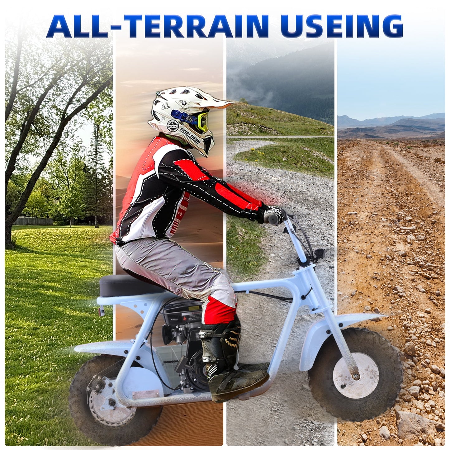 Aoemoe 4-Stroke 99cc Mini Dirt Bike, Blue