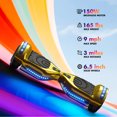 Electric Scooter with Bluetooth Speakers, Hover Off Road Board Electric Scooter with LED Lights & 400W Motor, Kids Scooter with 9MPH Max Speed, Tcdjtc Self-Balance Scooter for Kids