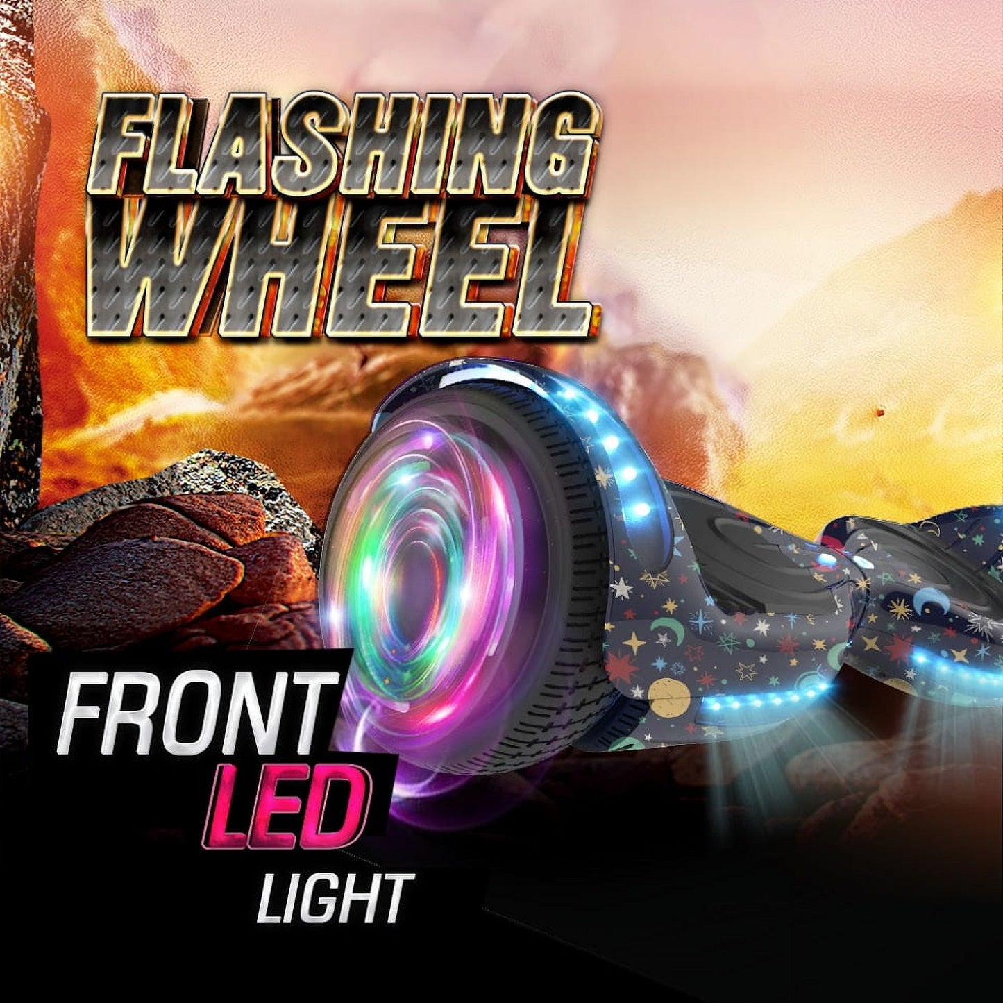Hoverstar Flash Wheel Hoverboard 6.5 In., Bluetooth Speaker with LED Light Self Balancing Wheel, Electric Scooter