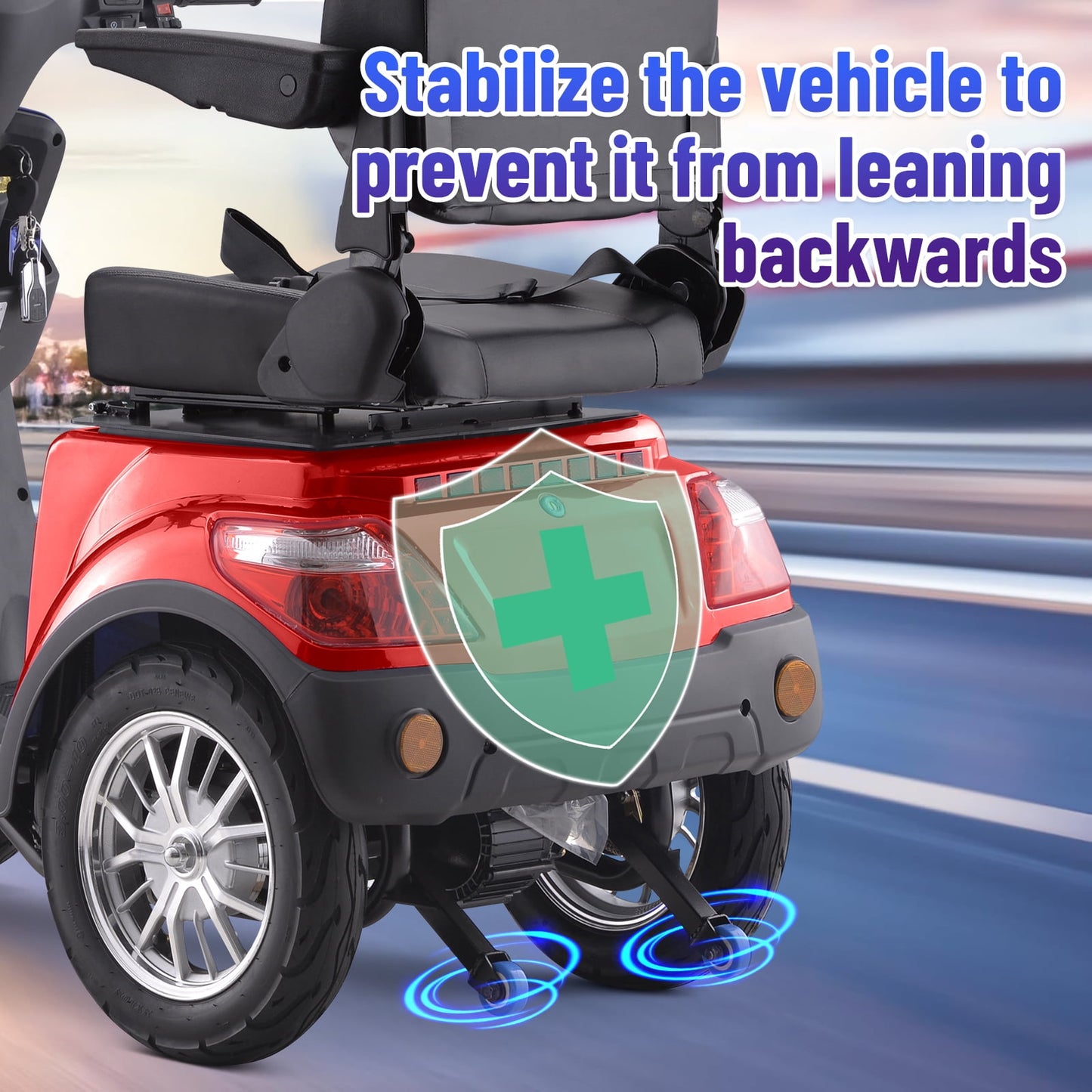 LiltJan Electric Mobility Scooter for Adults Seniors, 4 Wheel All Terrain Heavy Duty Powered Scooter with 800W Motor, 25 Mile Range, Adjustable Speed, Remote Key, Comfortable Ride, Ready to Ride