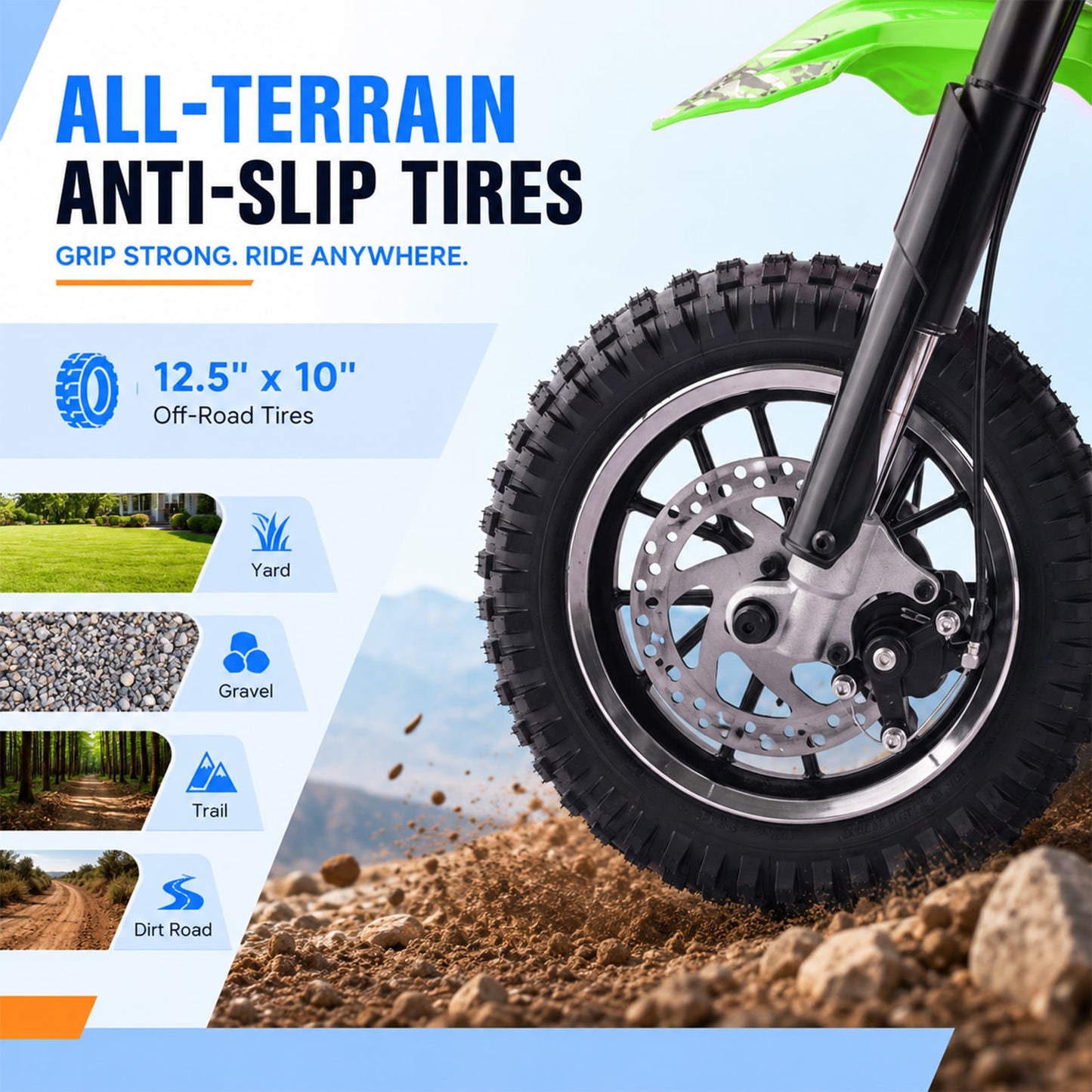 QEASET 39CC Dirt Bike, Mini Bike 4-Stroke Gas Powered off Road with Max Speed 20MPH, Pull Start