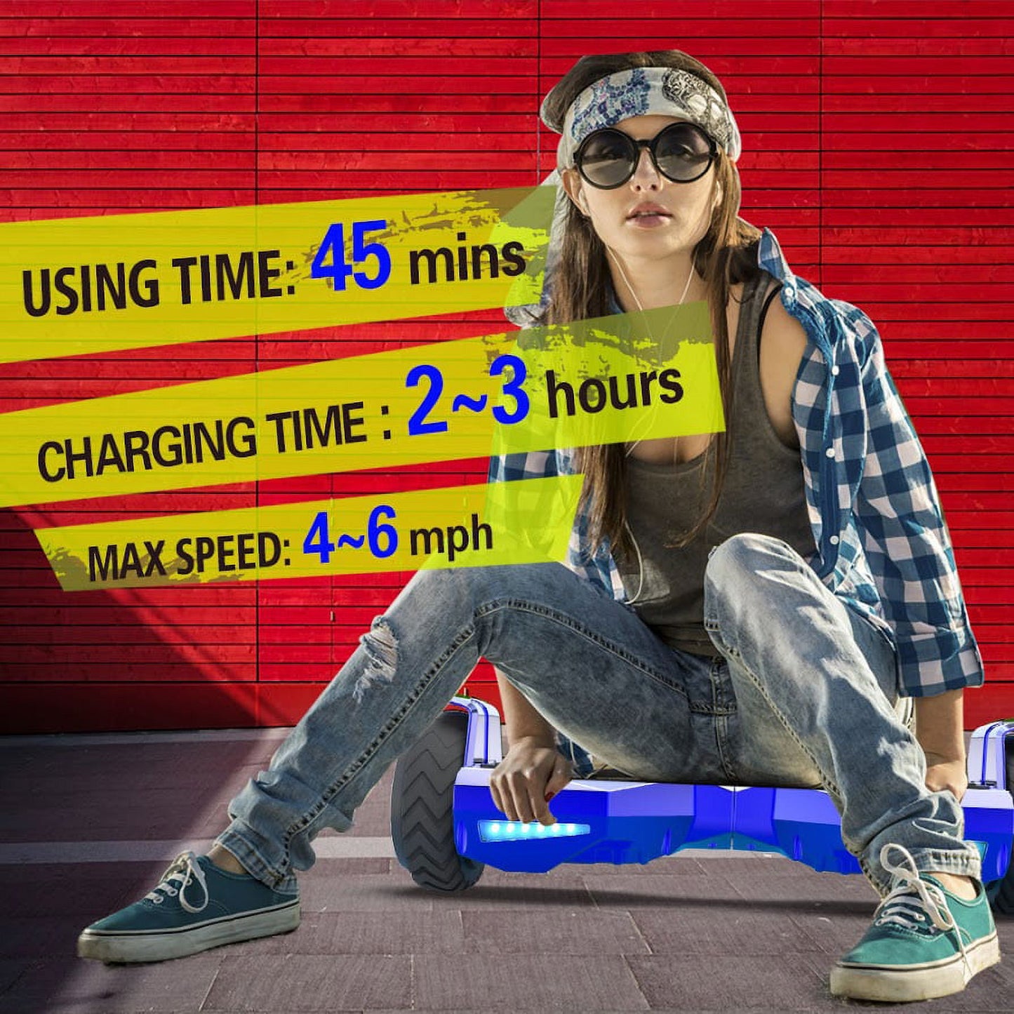 Hoverstar hover board Bluetooth Two-Wheel Self Balancing Electric Scooter 6.5 In. UL 2272 Certified with Bluetooth Speaker and LED Light