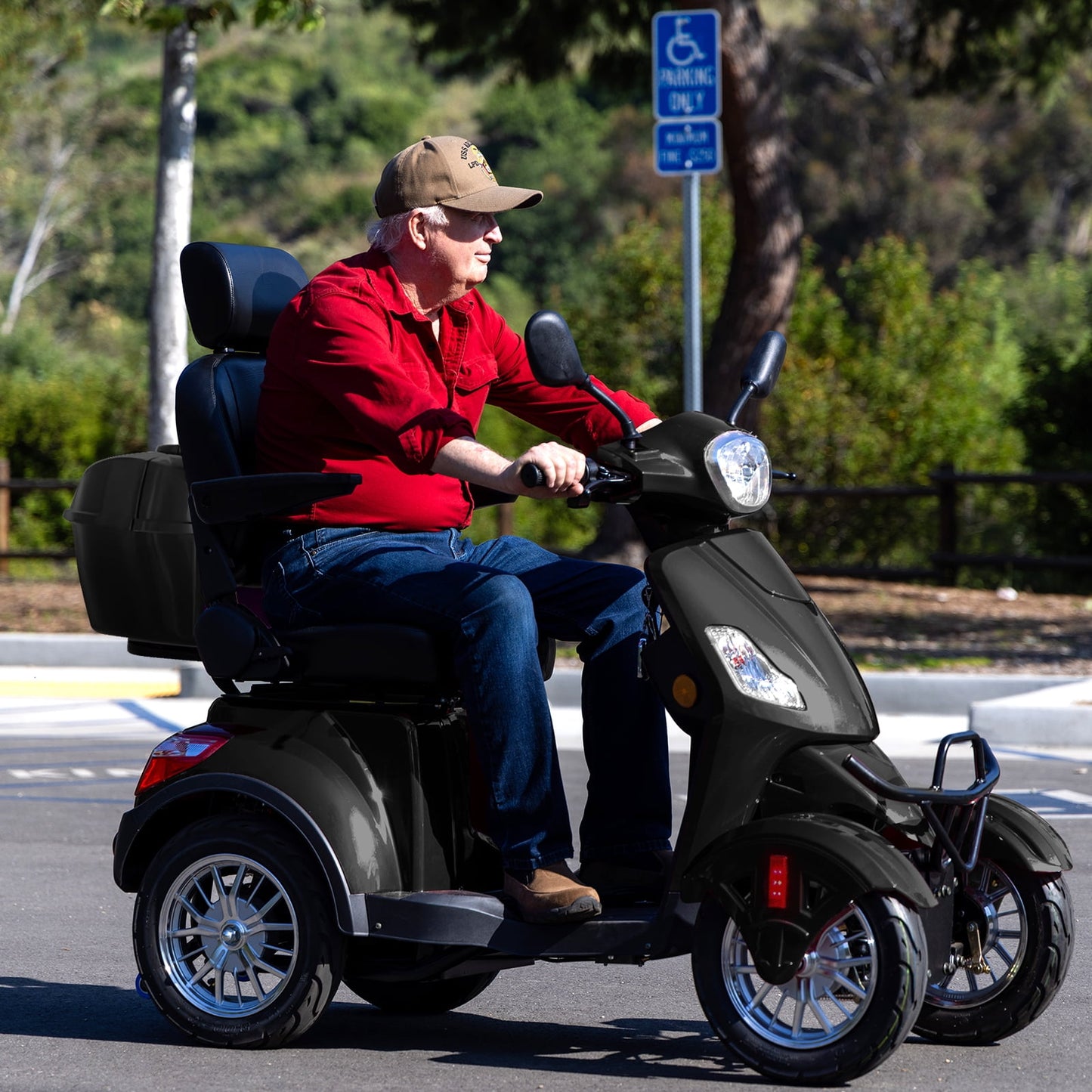 SKRT Electric Large 4 Wheel Mobility Scooters, Heavy Duty Wheelchair Device, 400 LBS Capacity for Seniors & Adults, Speed Adjust, Remote Key, Assembled In US, Receive Ready to Ride