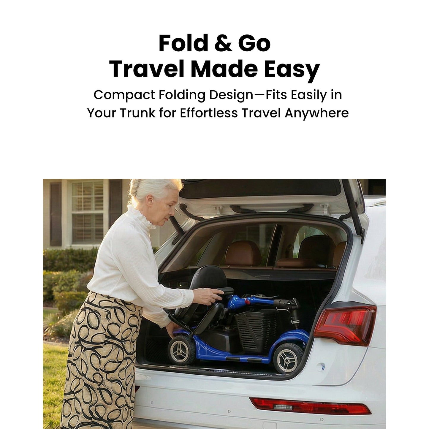 QEASET 4 Wheel Mobility Scooter,Mobility Scooter for Adults, Senior, Electric Powered Chargeable Device for Travel,Mother's Day gift