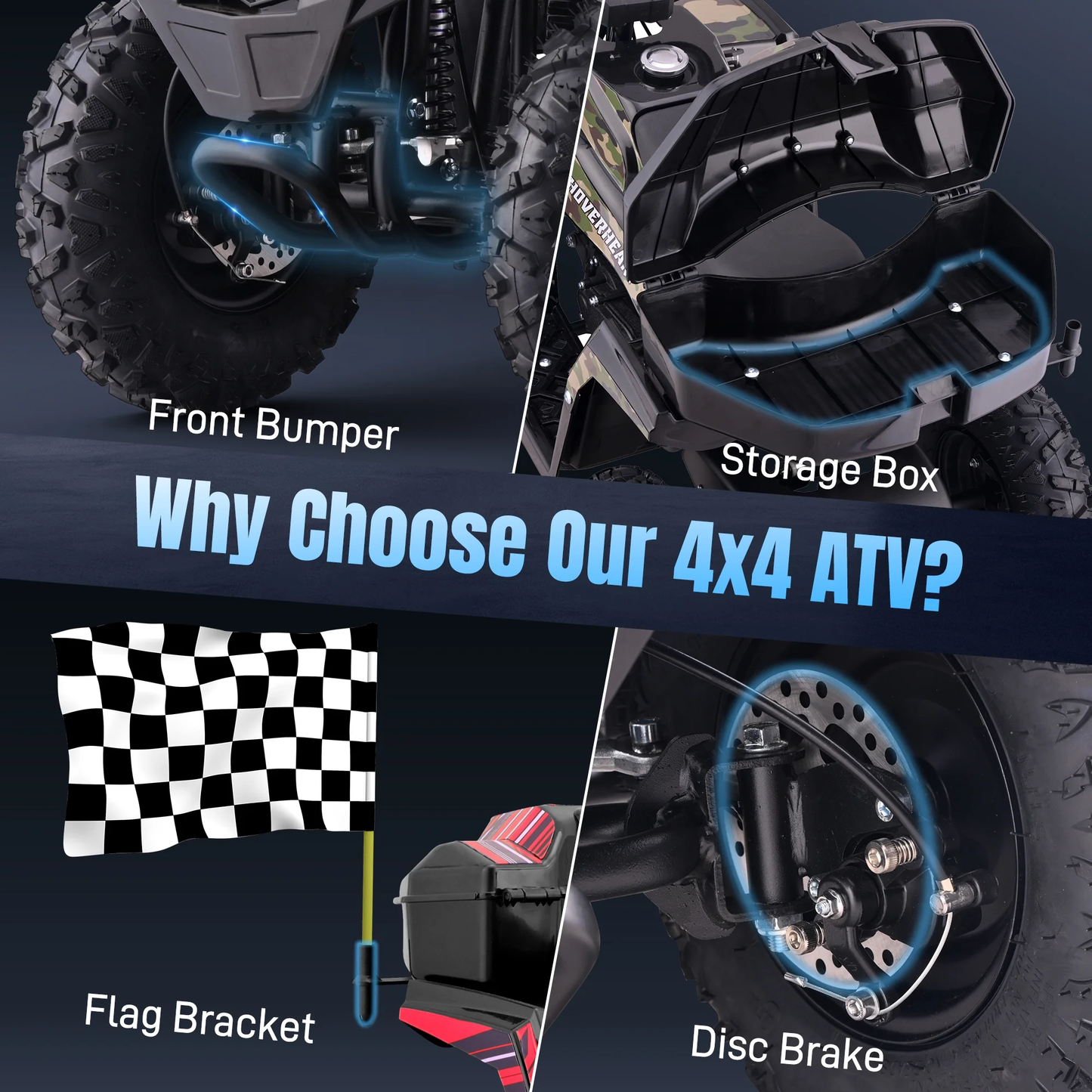 Aoemoe 40 cc Gas Off-Road Ride-On, 10-15.5 mph, Parent Speed Key, Red