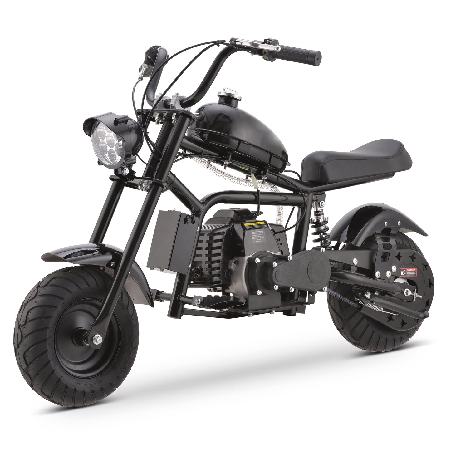 Aoemoe 49cc Gas Mini Chopper for Teens & Adults, Dirt Bike with Headlight, Rear Shock, Disc Brakes, 20MPH, Black