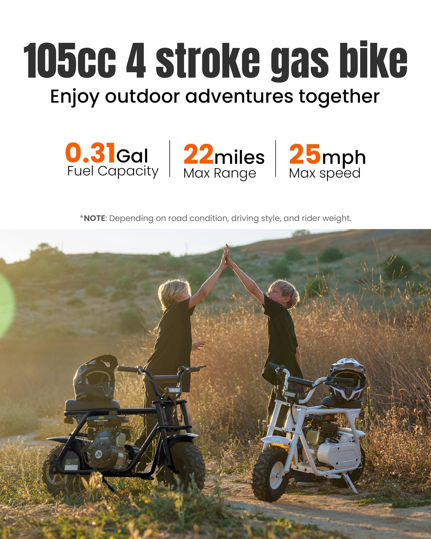 Aoemoe 105cc 4-Stroke Gas Dirt Bike Black