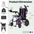 Arshin Electric Wheelchairs for Adults 15+ Miles Range,Silent Electric Wheelchair Lightweight Foldable with 360°Joystick,All Terrain Dual Motors,397 lbs Capacity(Purple)