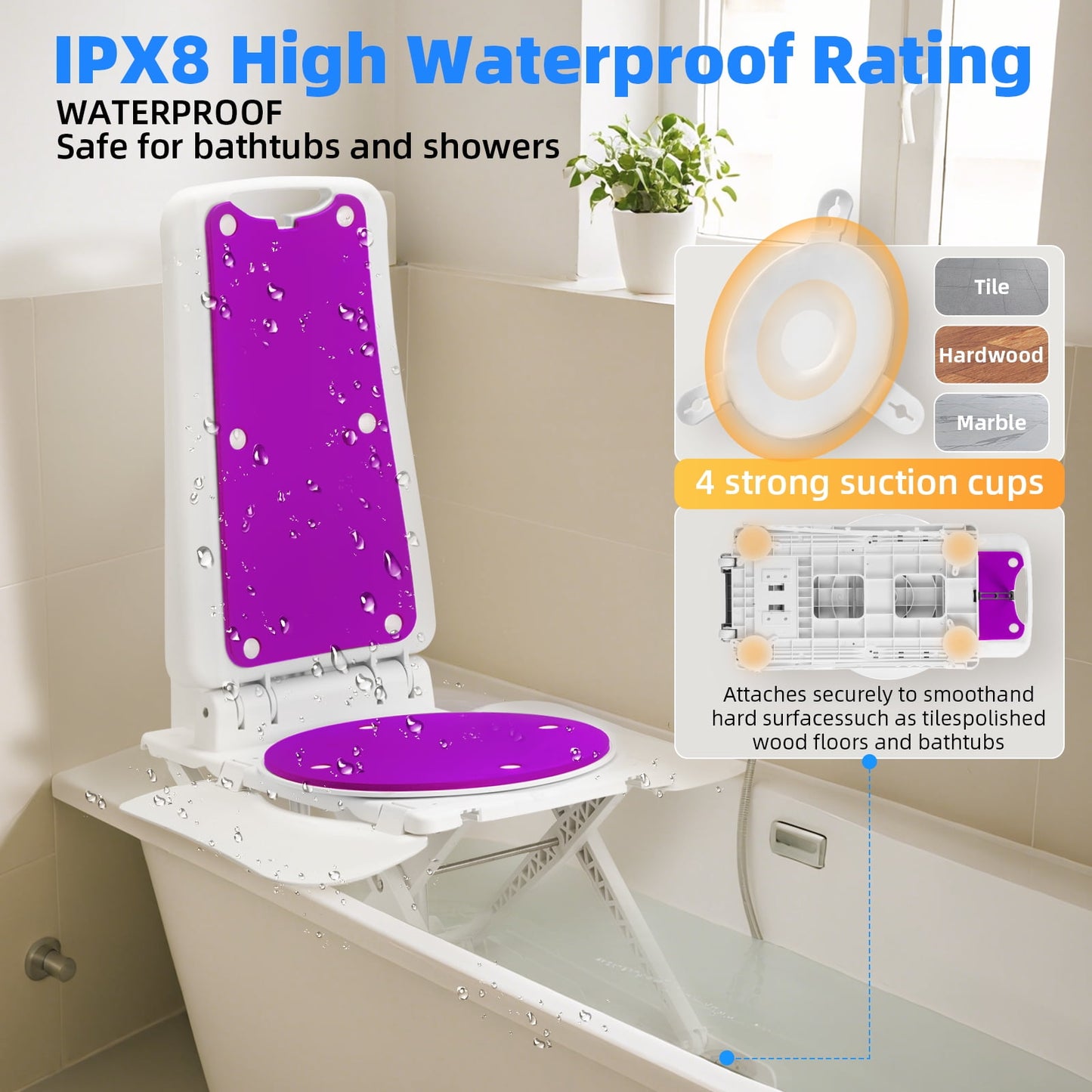 QEASET Ultra Quiet Bath Lift, Purple