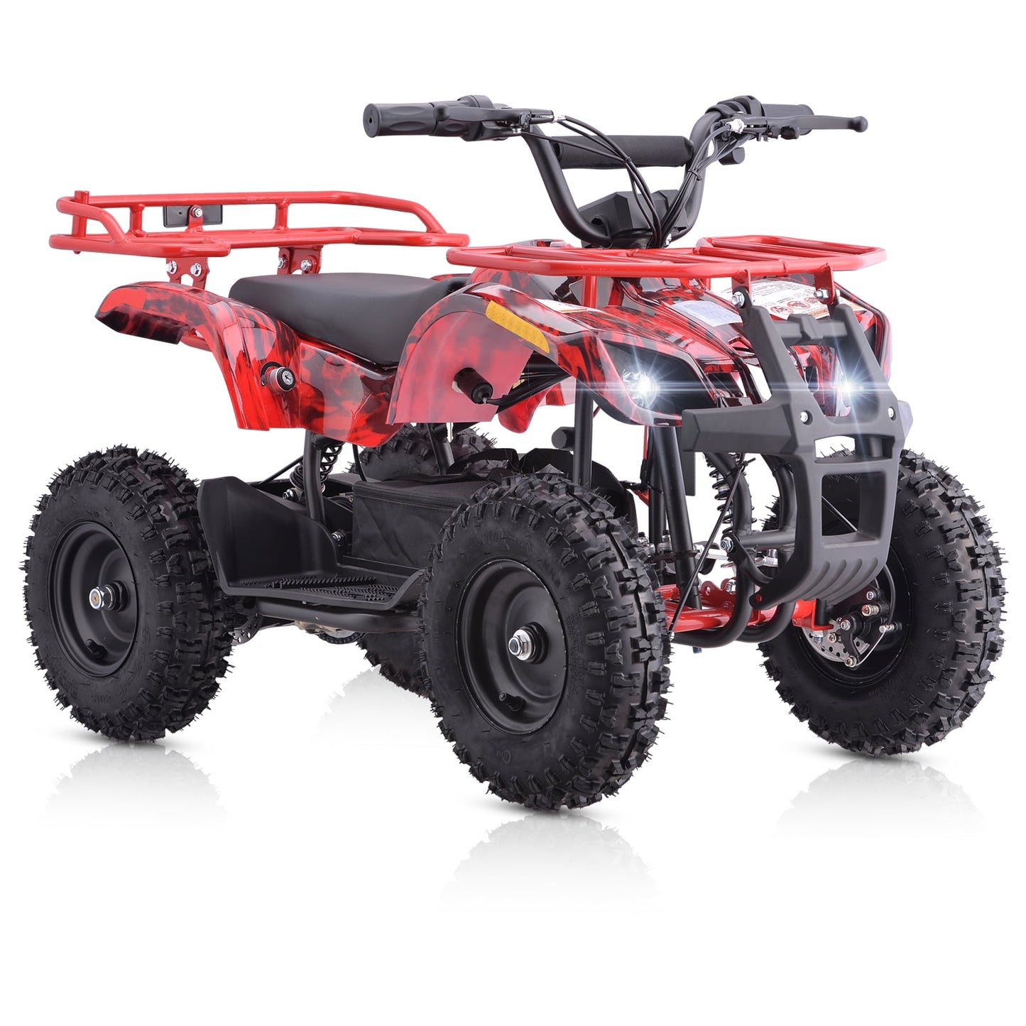 Aoemoe 500W 36V Battery-Powered Ride-On Off-Road 4-Wheeler – 15 Mile Range, Flame