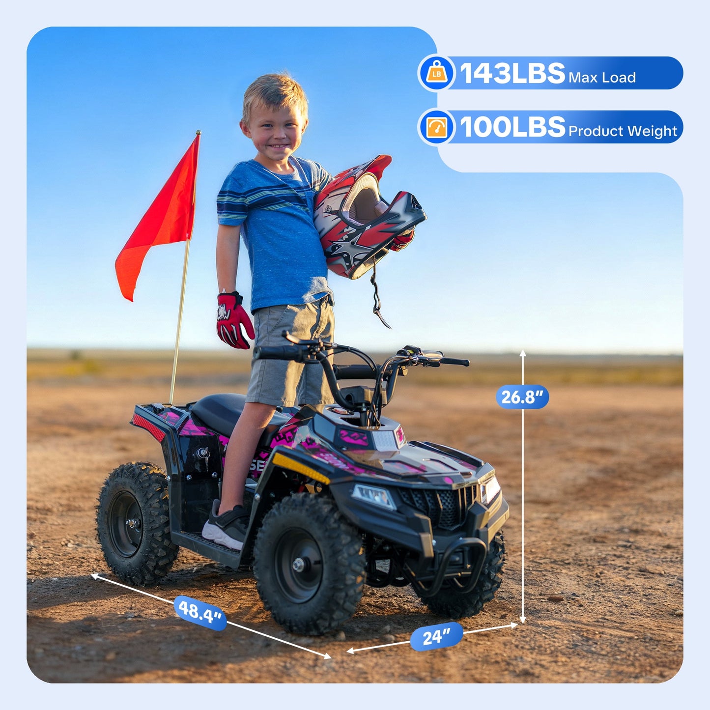 QEASET 36V Battery-Powered Off-Road Ride-On Buggy – Parent-Lock 2-Speed, 10-Mile Range, Grass & Dirt Ready,Pink