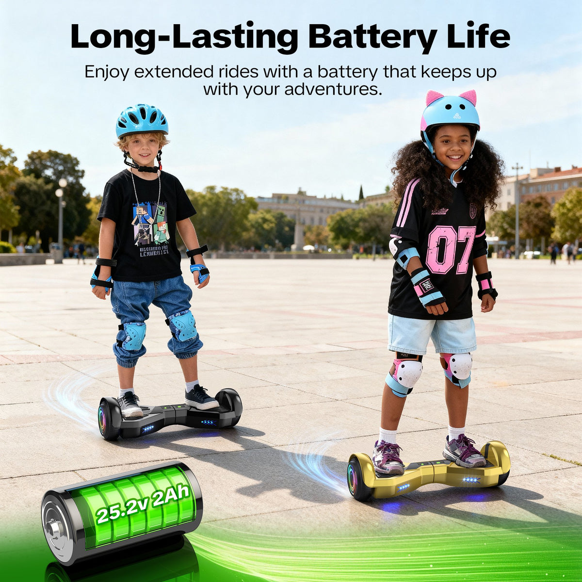 Hoverboard for Kids with 9 mph Max Speed, Tcdjtc Electric Scooters with LED Lights & Bluetooth Speakers, All Terrain Hoverboard for Adults, Off Road Hoverboard with UL2272 Certified