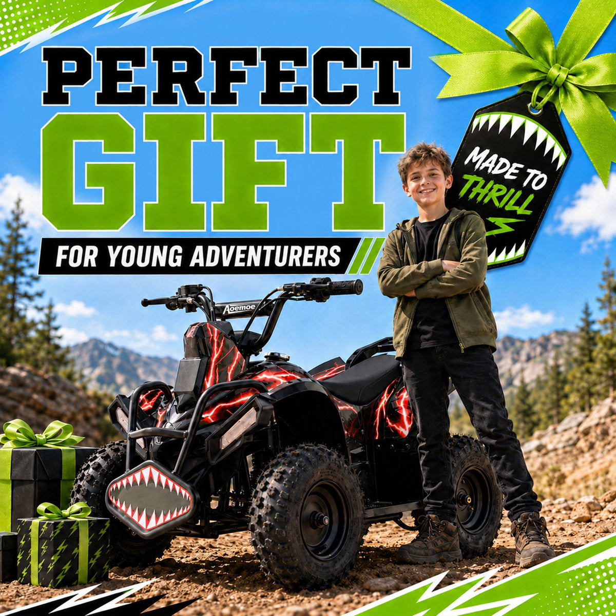 40cc Teen Gas ATV, Gas Powered 4 Wheeler for Teens 13+, 4-Stroke Beginner ATV, Up to 15 MPH, Adjustable Speed, Safety Switches, Front & Rear Brakes - Red