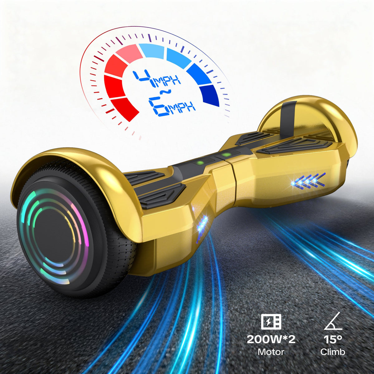 Hoverboard for Kids with 9 mph Max Speed, Tcdjtc Electric Scooters with LED Lights & Bluetooth Speakers, All Terrain Hoverboard for Adults, Off Road Hoverboard with UL2272 Certified
