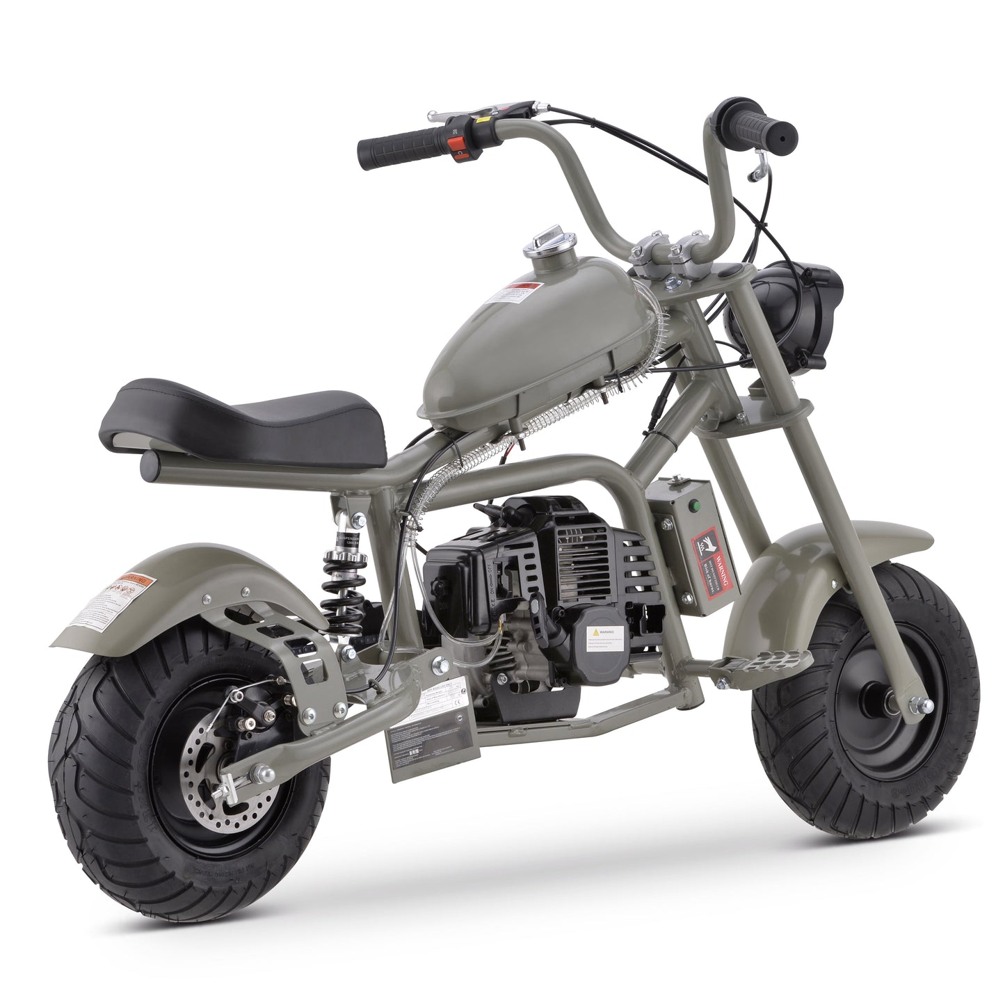 Aoemoe 49cc Gas Mini Chopper for Teens & Adults, Dirt Bike with Headlight, Rear Shock, Disc Brakes, 20MPH, Gary