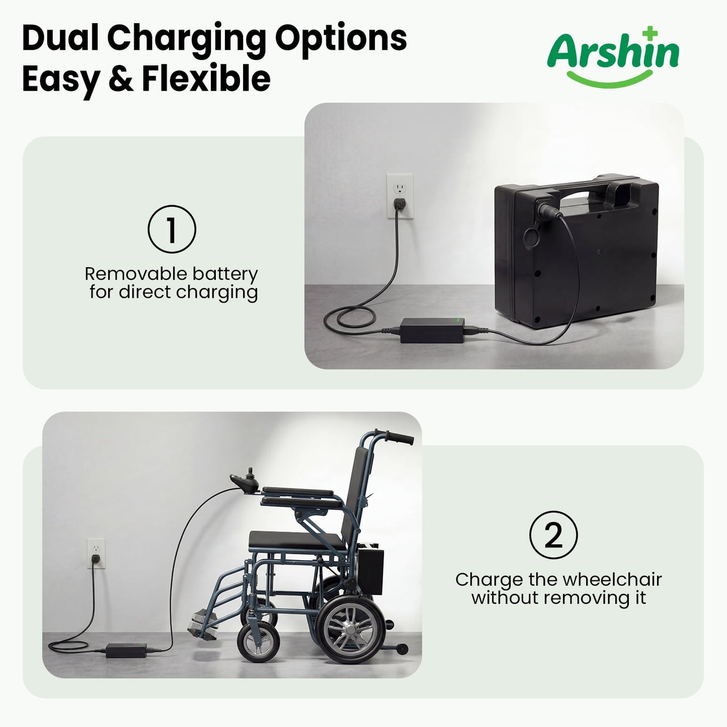 Arshin Foldable Electric Wheelchair for Seniors,All Terrain Motorized Wheelchair for Seniors with Detachable Battery,Warranty,Blue