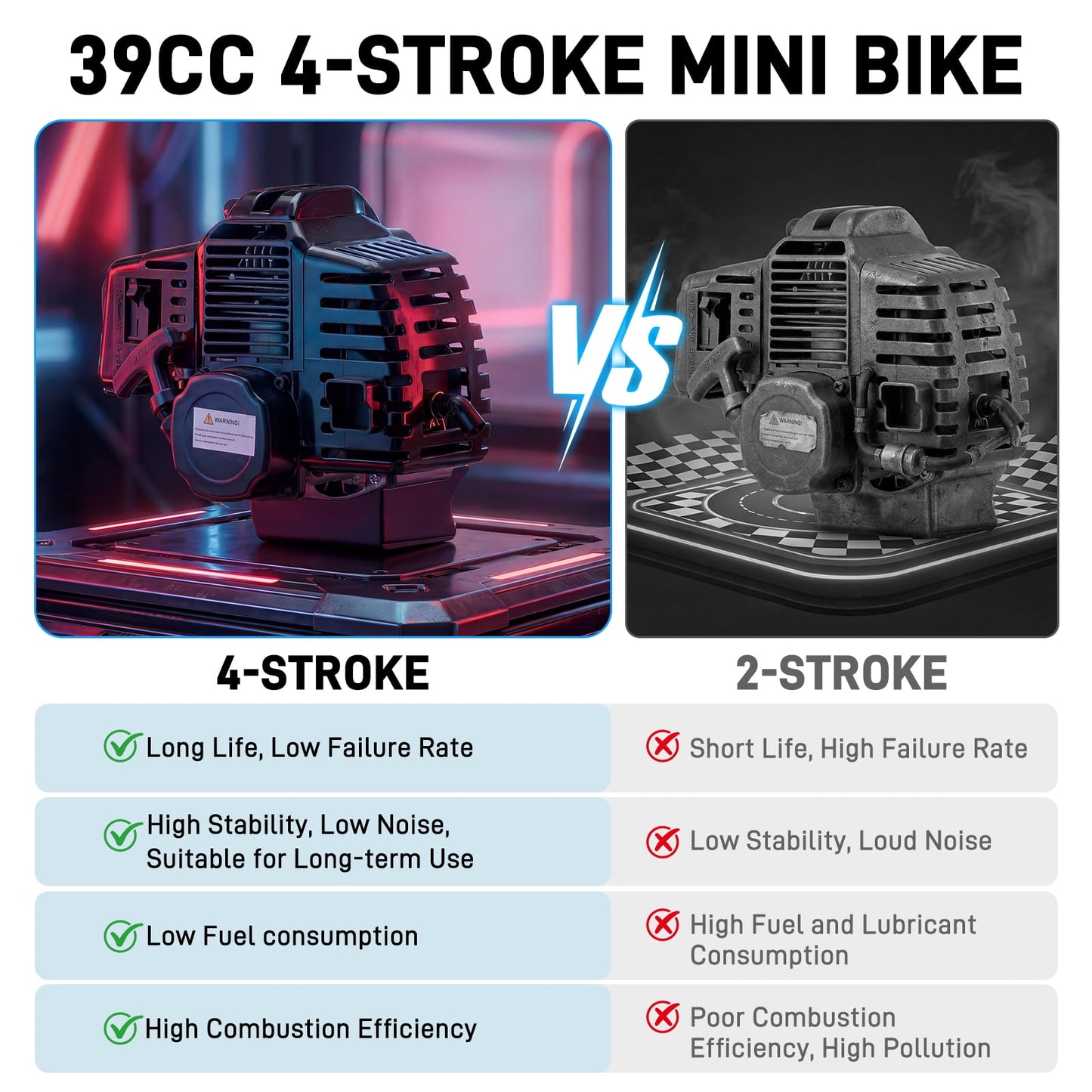 Aoemoe 39cc Gas Powered Mini Dirt Bike 39CC for Teens and Adults, 18MPH Off Road Motorcycle, Weight Support Up to 165 LBS - GREEN