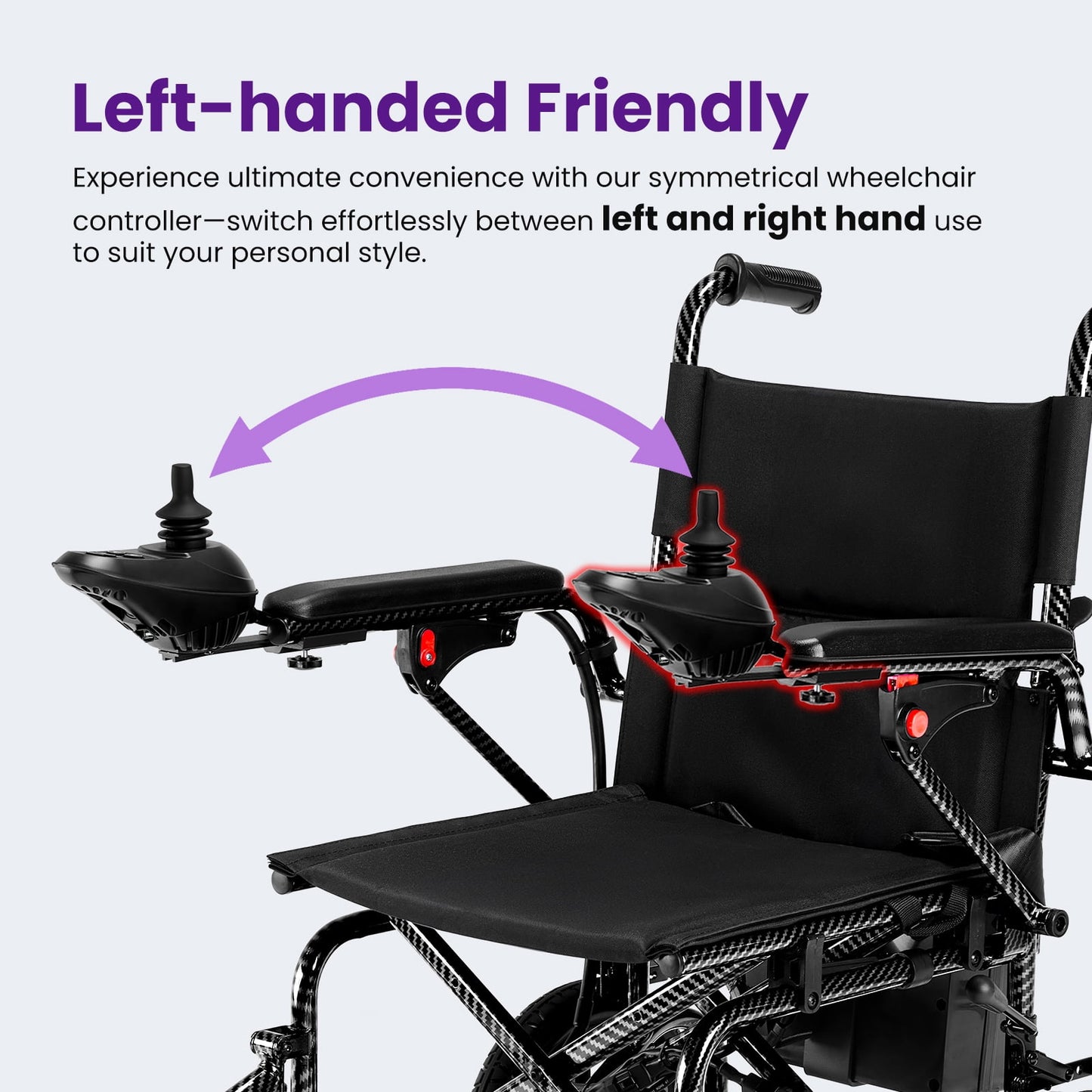 Arshin Electric Wheelchairs for Adults 20+ Miles Range,Silent Electric Wheelchair Lightweight Foldable with 360°Joystick,All Terrain Dual Motors,286+ lbs Capacity(Black)
