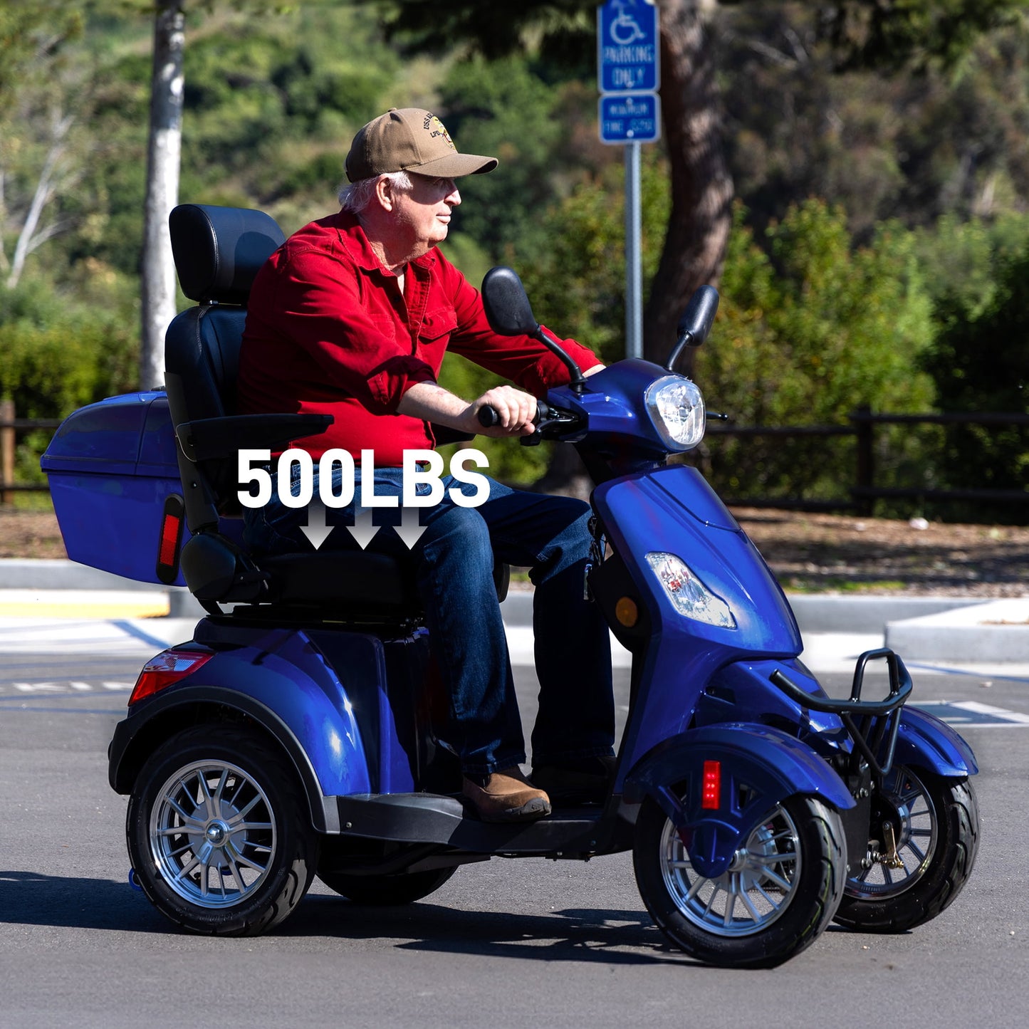 Arshin Heavy Duty 4 Wheel Mobility Scooters for Seniors & Adults 500lbs Capacity,800W All Terrain Electric Recreational Scooter
